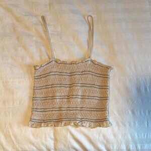 American Eagle Women's Cream and Tan Vest